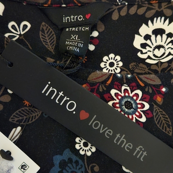 INTRO LOVE THE FIT HI LO BLACK BURGUNDY MULTI COLOR SZ XL - Picture 9 of 11